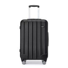 (Black) KONO Lightweight 24Inch Hard Shell ABS Suitcase 4 Wheels Luggage Medium Travel Case
