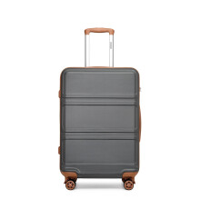 (Grey/Brown, 28 inch) KONO ABS Hard Shell Suitcase Travel 4 Wheels Cabin Hand Luggage Carry-On/Check-In