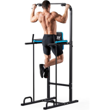 JX FITNESS Power Tower Adjustable Dip Station Pull up Bar Push Up Workout Abdominal Exercise Home Gym Tower Body Building