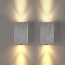 2X Led Moderne Wandleuchte Würfel Aluminium Wandleuchte Hoch Und Runter Warmweiße Wandlampe Für Wohnzimmer Schlafzimmer Flur 2W