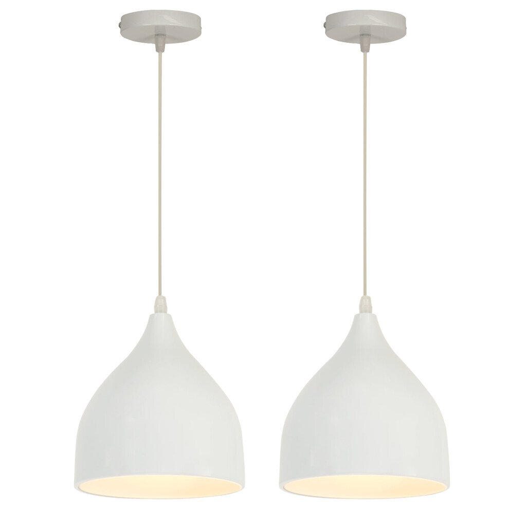 2PCS Retro Antique Pendant Light Modern E27 Ceiling Light Vintage Creative Ceiling Light For Bar Cafe Barn White-image-OPC-PGHKWQN-NEW