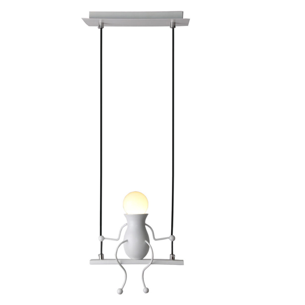 Suspension Luminaire Créative Plafonnier Rétro Vintage Lustre D'Intérieur Pour Chambre D'Enfant, Chambre À Coucher, Jardin D'Enfants, Café, Blanc