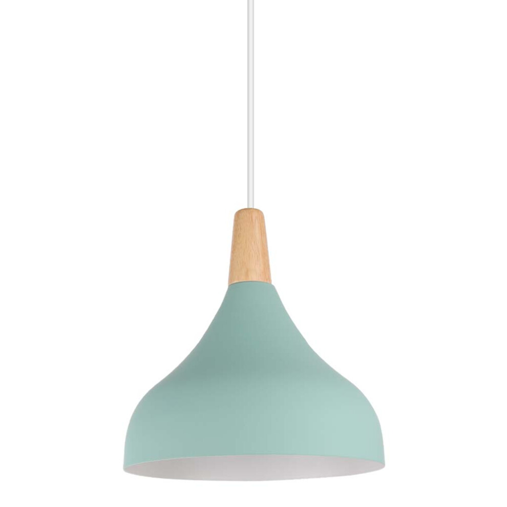 Lampe À Suspension Moderne Lustre Minimaliste Abat-Jour en Métal, Plafonnier D'Intérieur Pour Chambre À Coucher,Cuisine, Bureau, E27, Vert