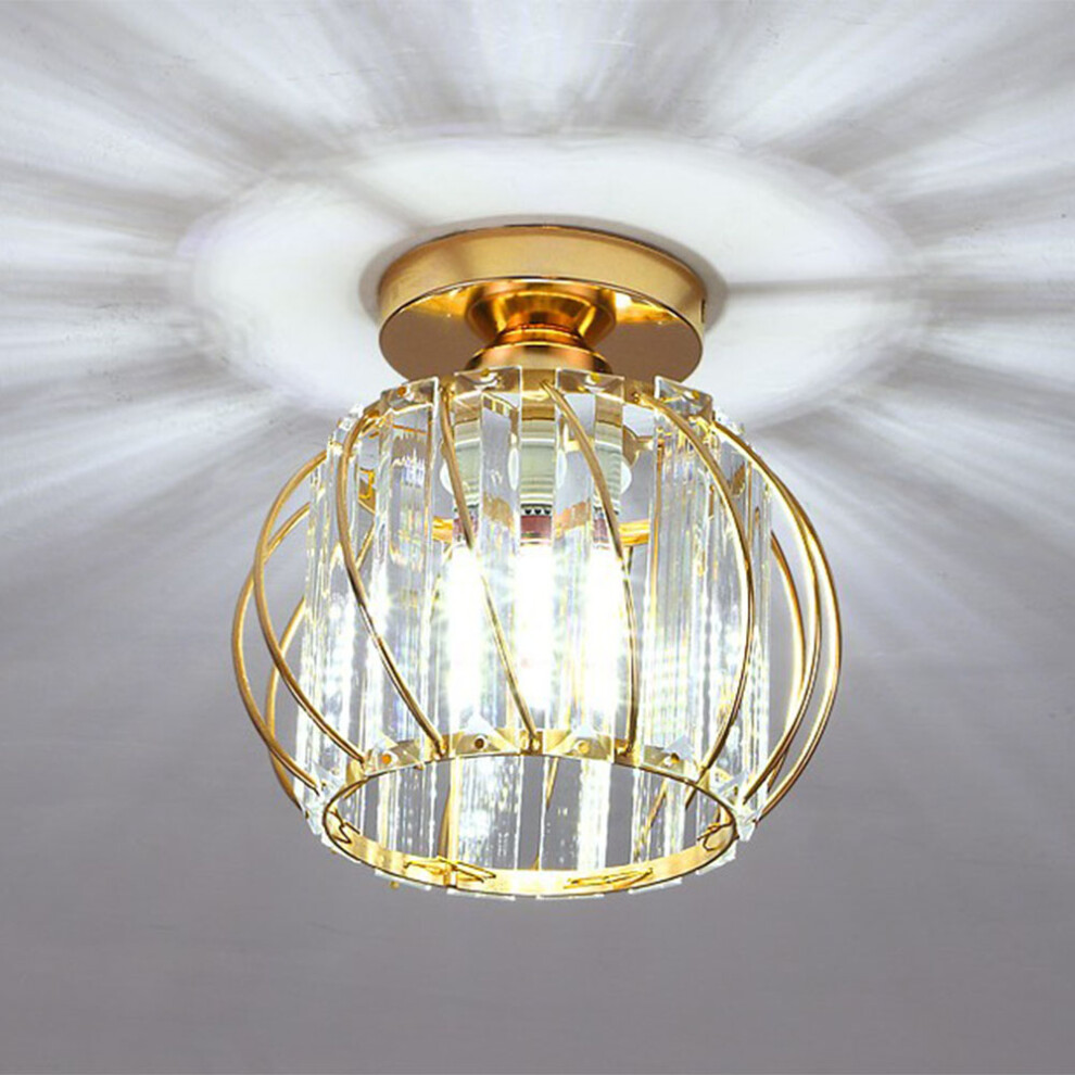 Gold Finish Crystal Glass Chandelier Ceiling Light | Modern E27 Ceiling Lamp for Hallway, Living Room, Bedroom, Kitchen-image-OPC-PBB6TPP-NEW