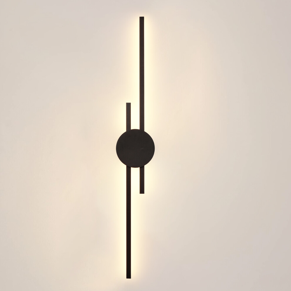 Stoex 60Cm Modern Wall Lamp Led Wall Indoor Acrylic Wall Sconce For Bedroom, Hallway, Living Room, Warm Light/Black/White