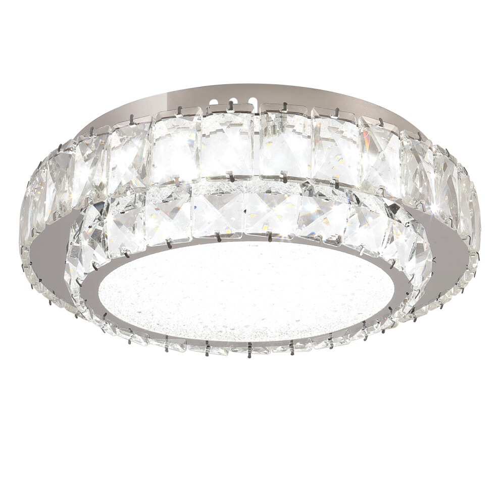 Lampe De Plafond Led 30CM Lustre En Cristal Plafonnier Moderne Pour Chambre À Coucher, Salon, Cuisine, 6000K