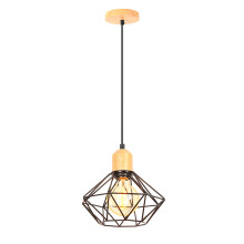 Vintage Pendant Light Metal Lampshade Ø20CM Indoor Pendant Light Retro Ceiling Lamp E27 for Living Room Kitchen Bedroom (Black)