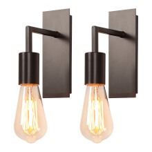 (2X) Retro Wall Light Simple Indoor Wall Lamp Modern Metal Wall Sconce E27 for Hallway Bedroom Living Room Kitchen Black