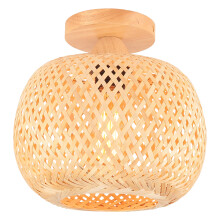 25CM Bamboo Ceiling Lamp Modern Ceiling Light Retro Simple Ceiling Light Indoor Ceiling Lamp for Kitchen Hallway Living Room Bedroom