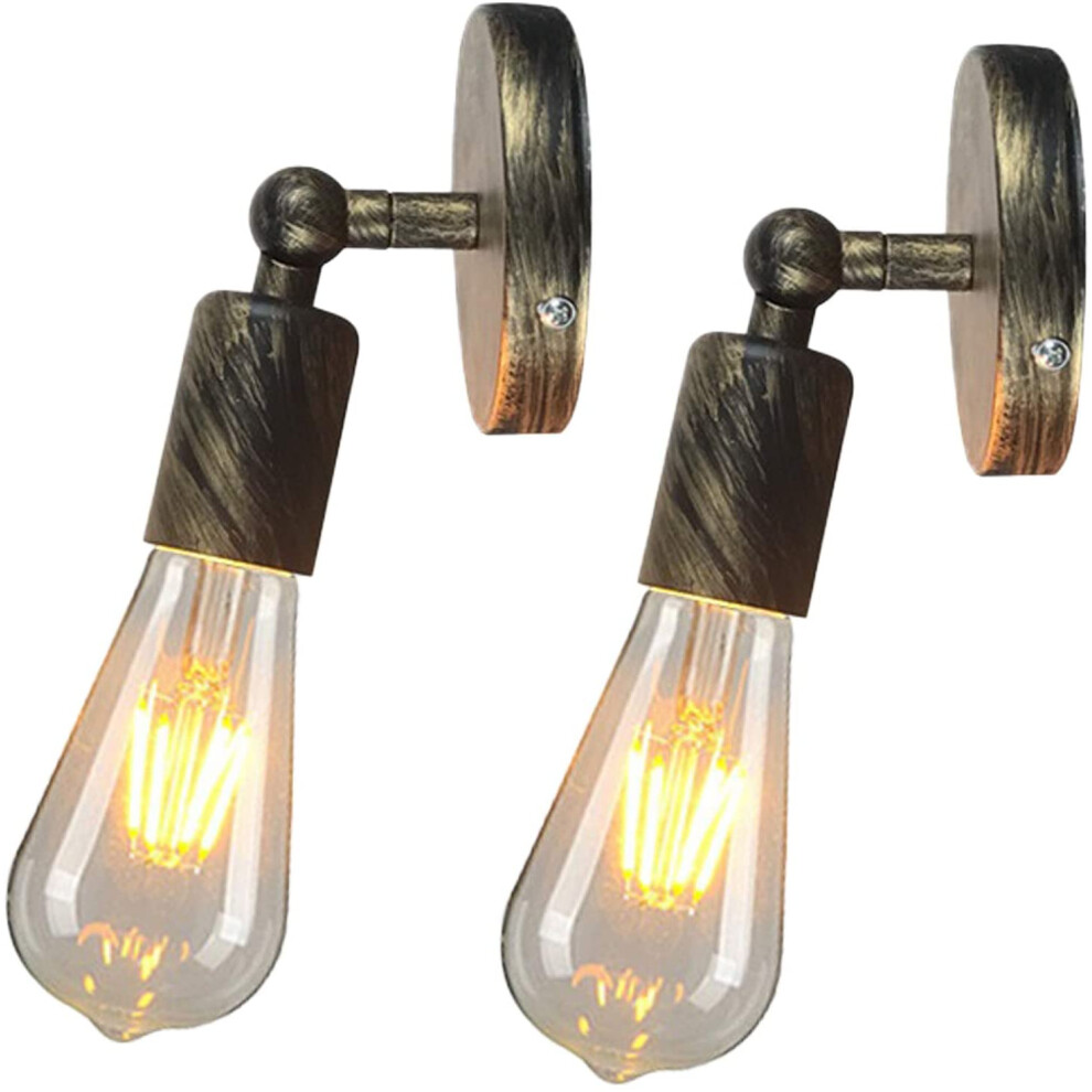 2PCS LáMpara De Pared De Hierro De Metal Creativo LáMpara De Pared Ajustable De Angulo De Apliques De Pared Retro Para Dormitorio Bar Cafe-image