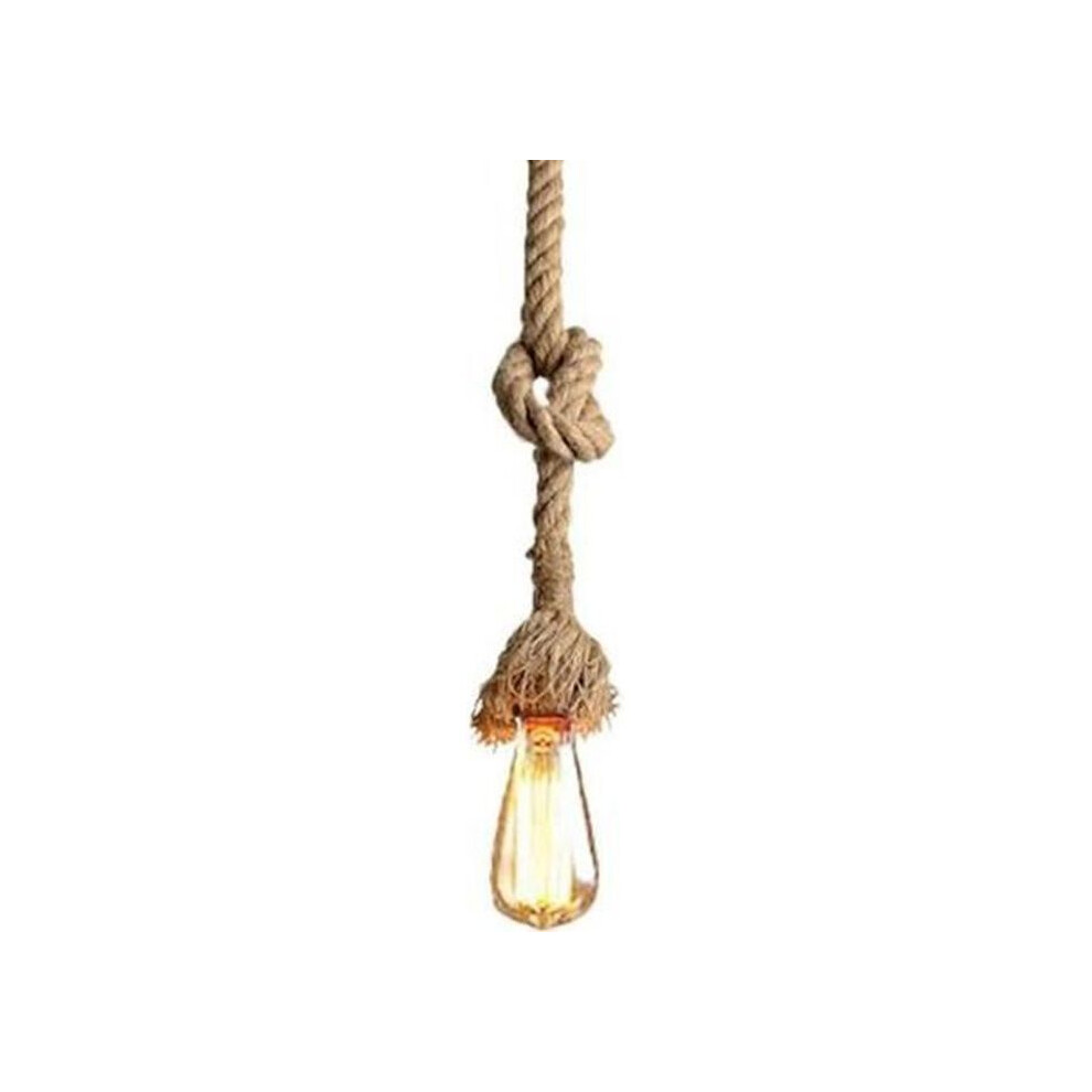 Suspension en Corde de Chanvre Lampe À Suspension Rétro Vintage E27 Lustre Antique Pour Salle À Manger, Bar, Restaurant, Café (1M)