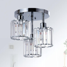 Moderne Kristall Deckenleuchte Retro 3-Flammig Deckenlampe Silber Für Wohnzimmer Flur Schlafzimmer Küche