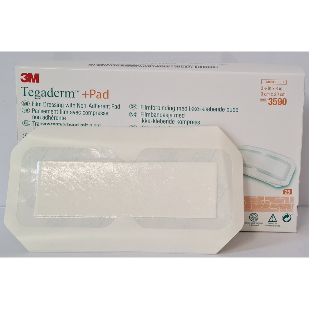 3M Tegaderm Film + Pad 9Cm X 20 Box Of 25 - Ref: 3590
