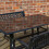 Samuel Alexander 4 Person Rectangular Glass Top Garden Dining Table and 2 Benches Set 3