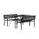 Samuel Alexander 4 Person Rectangular Glass Top Garden Dining Table and 2 Benches Set 8