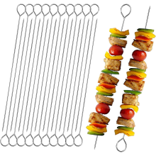 20 PCS BBQ Metal Skewers Stainless Steel,7.87''/20cm Reusable Kebab Skewers for