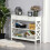 Homcom HOMCOM Console Table Side Desk Shelves Drawers Open Top X Support Hallway White 1