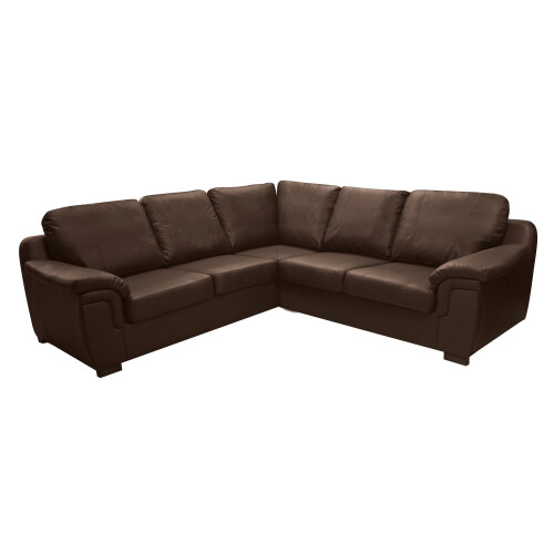 Amy Faux Leather Corner Sofa in Brown 1