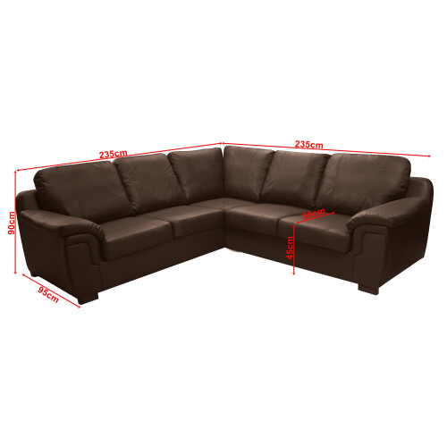 Amy Faux Leather Corner Sofa in Brown 2
