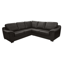 Amy Faux Leather Corner Sofa in Black