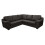 Amy Faux Leather Corner Sofa in Black 1