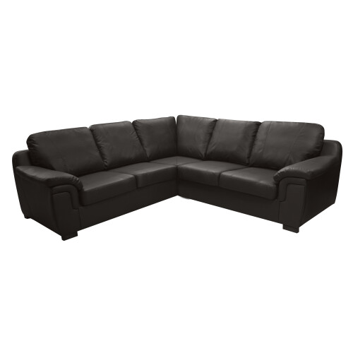 Amy Faux Leather Corner Sofa in Black