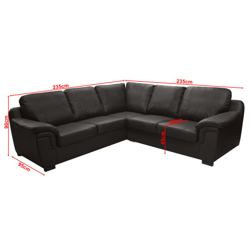 Amy Faux Leather Corner Sofa in Black 1