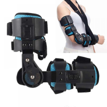 (-) Scharnierende ROM-elleboogbrace Verstelbare elleboogbrace OP-achterelleboogbrace Herstel van armblessures Lichtgewicht ademend
