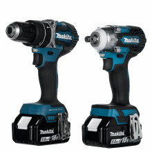 Perceuse à percussion - MAKITA - DHP484Z + DTW300Z - Sans fil - 18V - 3 batteries 5Ah