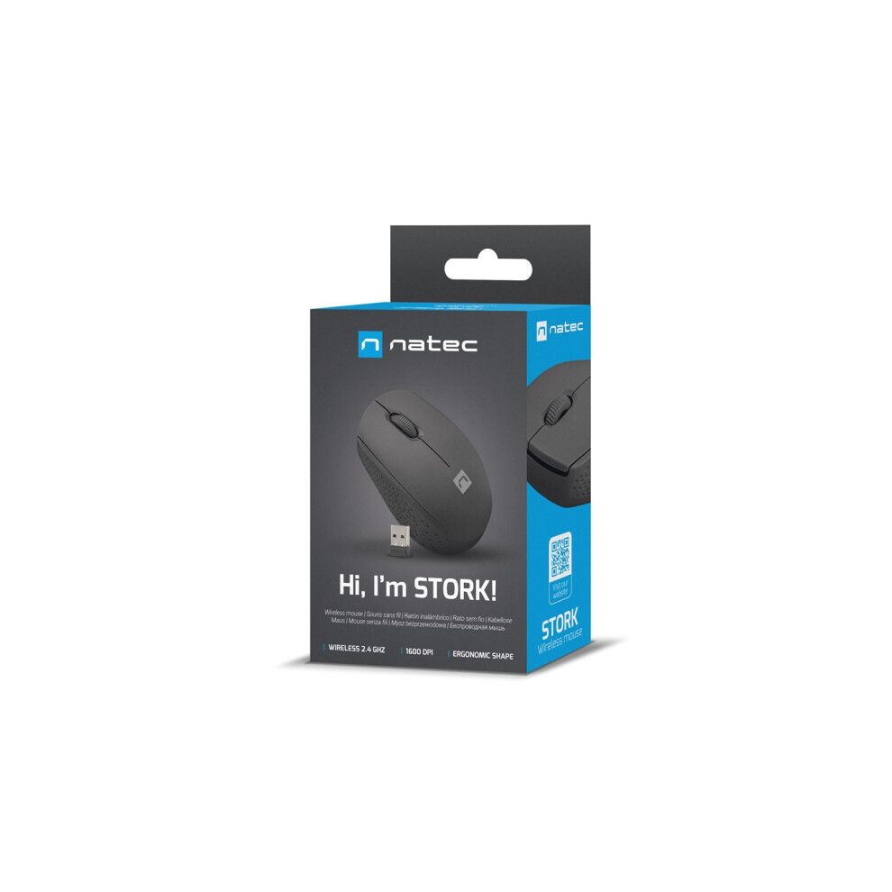 Natec STORK - mouse - 24 GHz - black - Maus Schwarz - Bild 5
