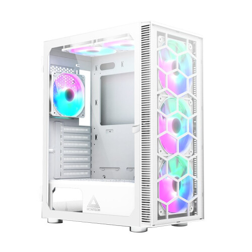 Midi-Tower Behuizing - MONTECH - X3 Glass - DRGB - Gehard glas - Wit