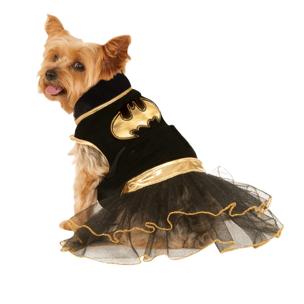 (L, Black/Gold) Batman Batgirl Dog Costume