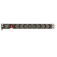 Unité de distribution d'énergie - GEMBIRD - EG-PDU-014-F - 8 sorties CA - 1U - Noir