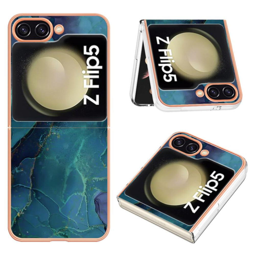 (Green) Compatible With Samsung Galaxy Z Flip 5 5G Case Tpu Bumper Shockproof Marble Silicone Green 764949653450