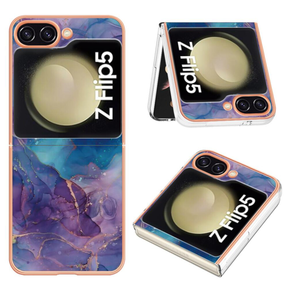 Gangxun (Purple) Compatible With Samsung Galaxy Z Flip 5 5G Case Tpu Bumper Shockproof Marble Silicone Purple