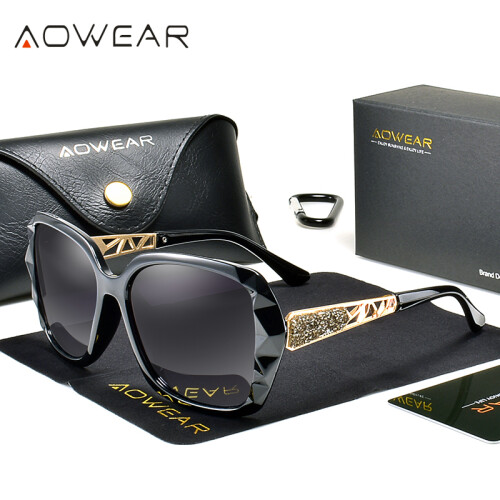 (C3 Black Grey-Oversized)Women's Luxury Gradient Oversized Sunglasses Women Polarized Square Vintage