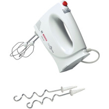 Batterij BOSCH CleverMixx MFQ3030 - 350 W - 4 snelheden - Pulse-toets - 2 haken + 2 roestvrijstalen kloppers - Wit
