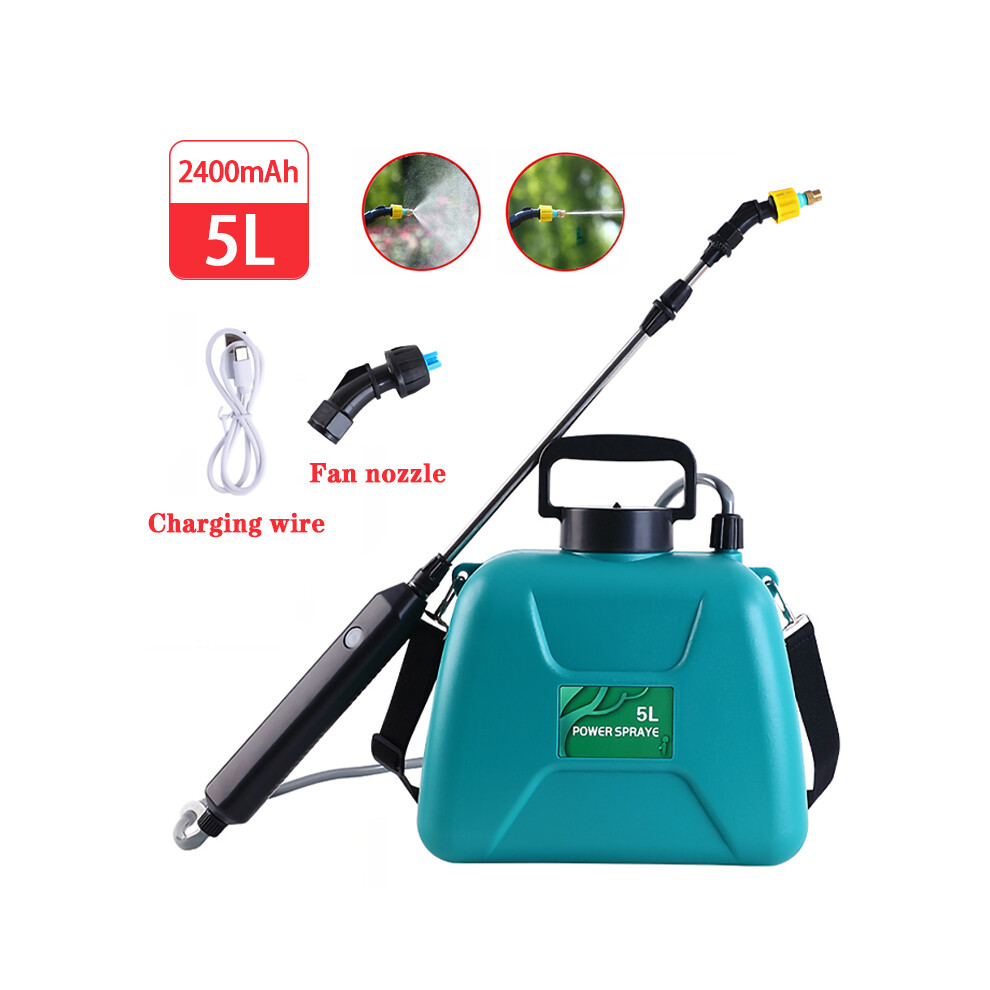 Pulvérisateur électrique 5 L (vert), batterie au lithium rechargeable, pulvérisateur de jardin, désinfection