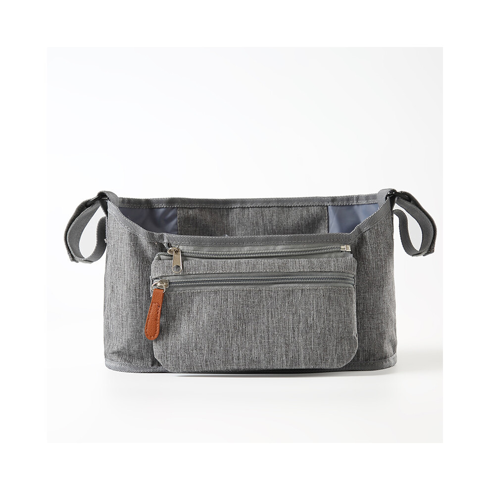 (30x10x17cm gris1) Sac de poussette Organisateur de landau Accessoires pour bébé Porte-gobelet Housse