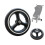 (1 πίσω) Πίσω τροχός για GB Pockit + All City Baby Buggy με άξονα ρουλεμάν 2
