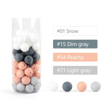 (AS Set)20pcs 12mm Silicone Baby Beads Round Teether Teething Beads DIY Pacifier Chain Necklace Pendant Toys BPA Free Baby Accessories