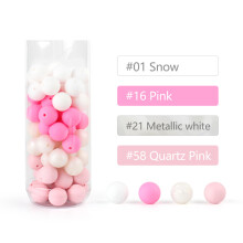 (AT Set)20pcs 12mm Silicone Baby Beads Round Teether Teething Beads DIY Pacifier Chain Necklace Pendant Toys BPA Free Baby Accessories