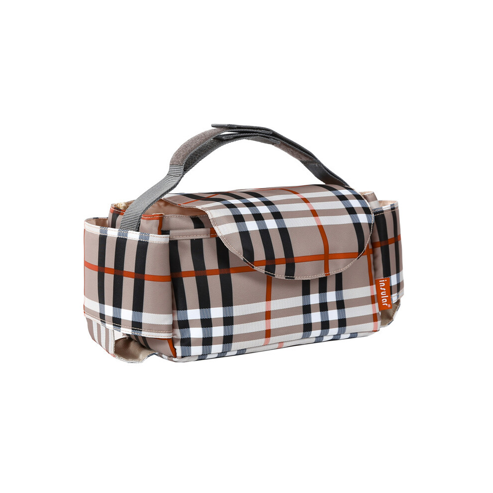 (Plaid beige) Sac de rangement pour poussette, voiture, momie, couches, landau, panier