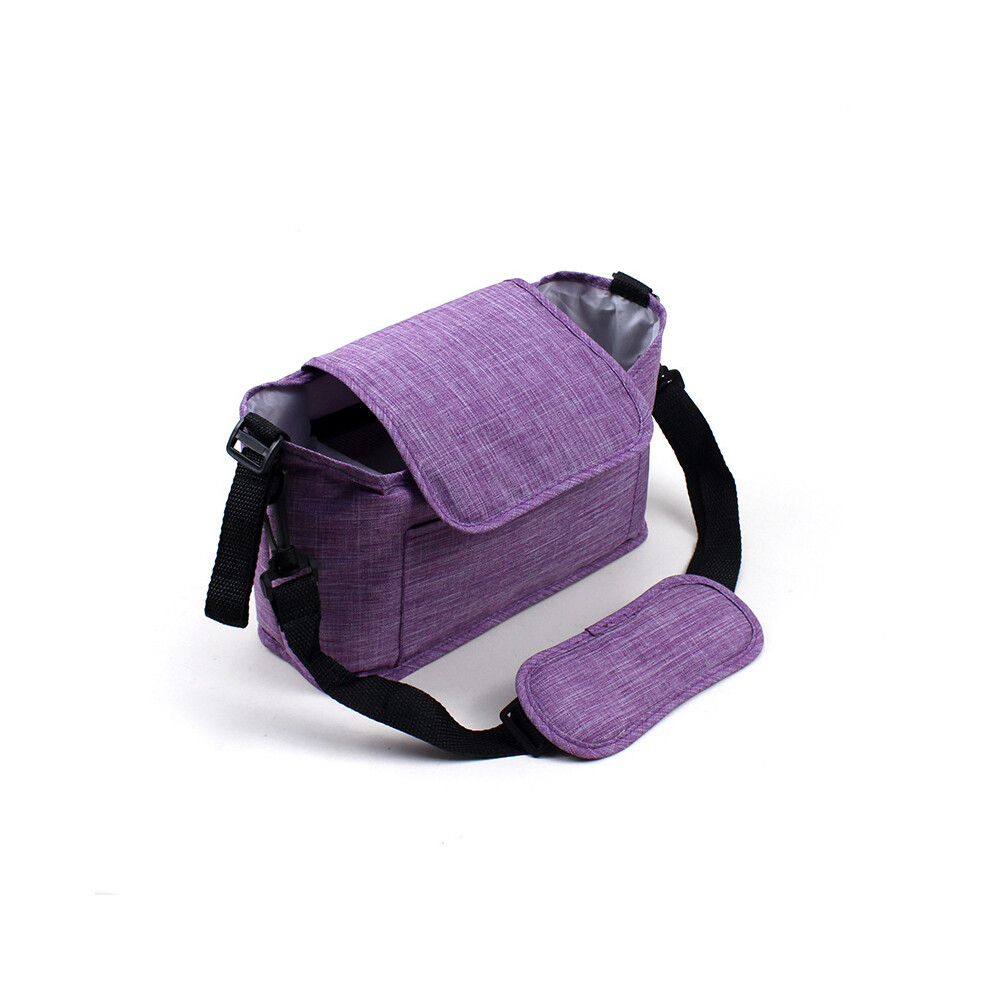 (Violet) Sac à langer pour poussette de bébé, sac suspendu, sac de rangement pour poussette de grande