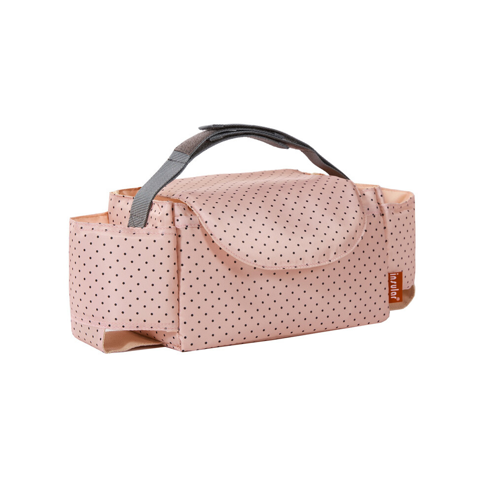 (Points roses) Poussette bébé Sac de voiture Organisateur momie Sacs à couches Landau Poussette Panier