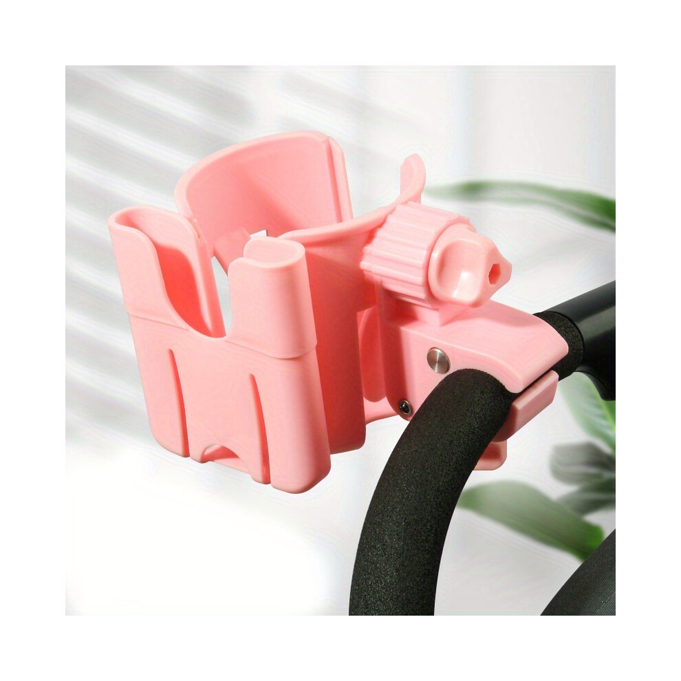 (Rose) Porte-gobelet universel 2 en 1 pour poussette avec support de téléphone, porte-bouteille universel