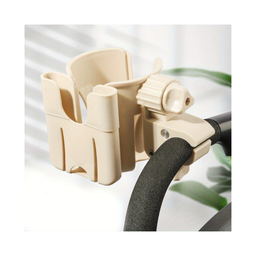 (Beige) Porte-gobelet universel 2 en 1 pour poussette avec support de téléphone, porte-bouteille universel