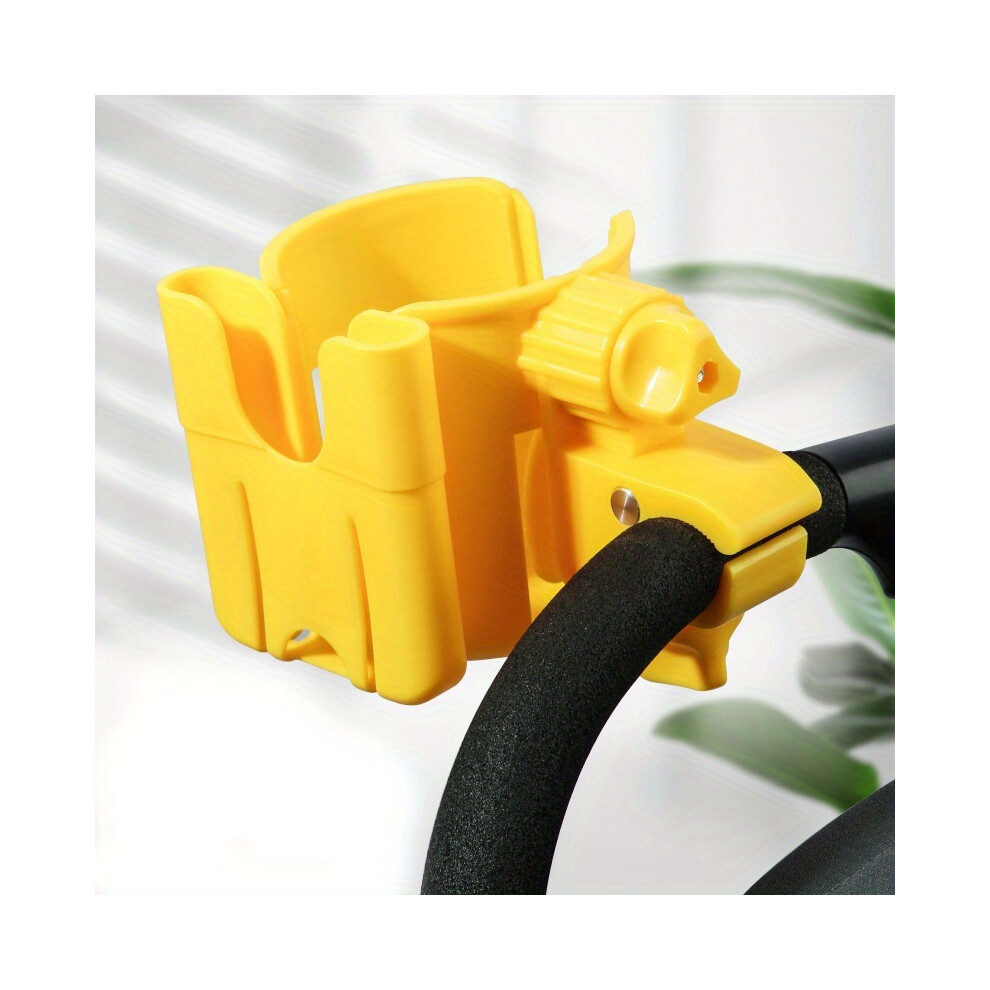 (Jaune) Porte-gobelet universel 2 en 1 pour poussette avec support de téléphone, porte-bouteille universel