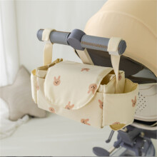 (coniglio beige) Borsa per passeggino Organizzatore per carrozzina Portabottiglie per cartoni animati