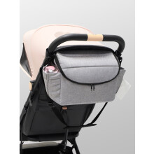 (grigio) Borsa per passeggino Organizer per carrozzina Accessori per passeggino Copri portabicchieri